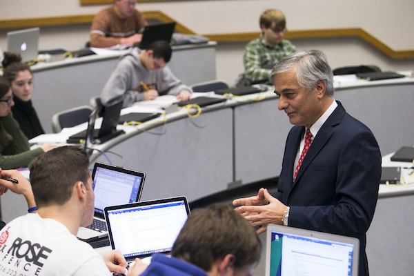 Hofstra Student and Professor Interact
