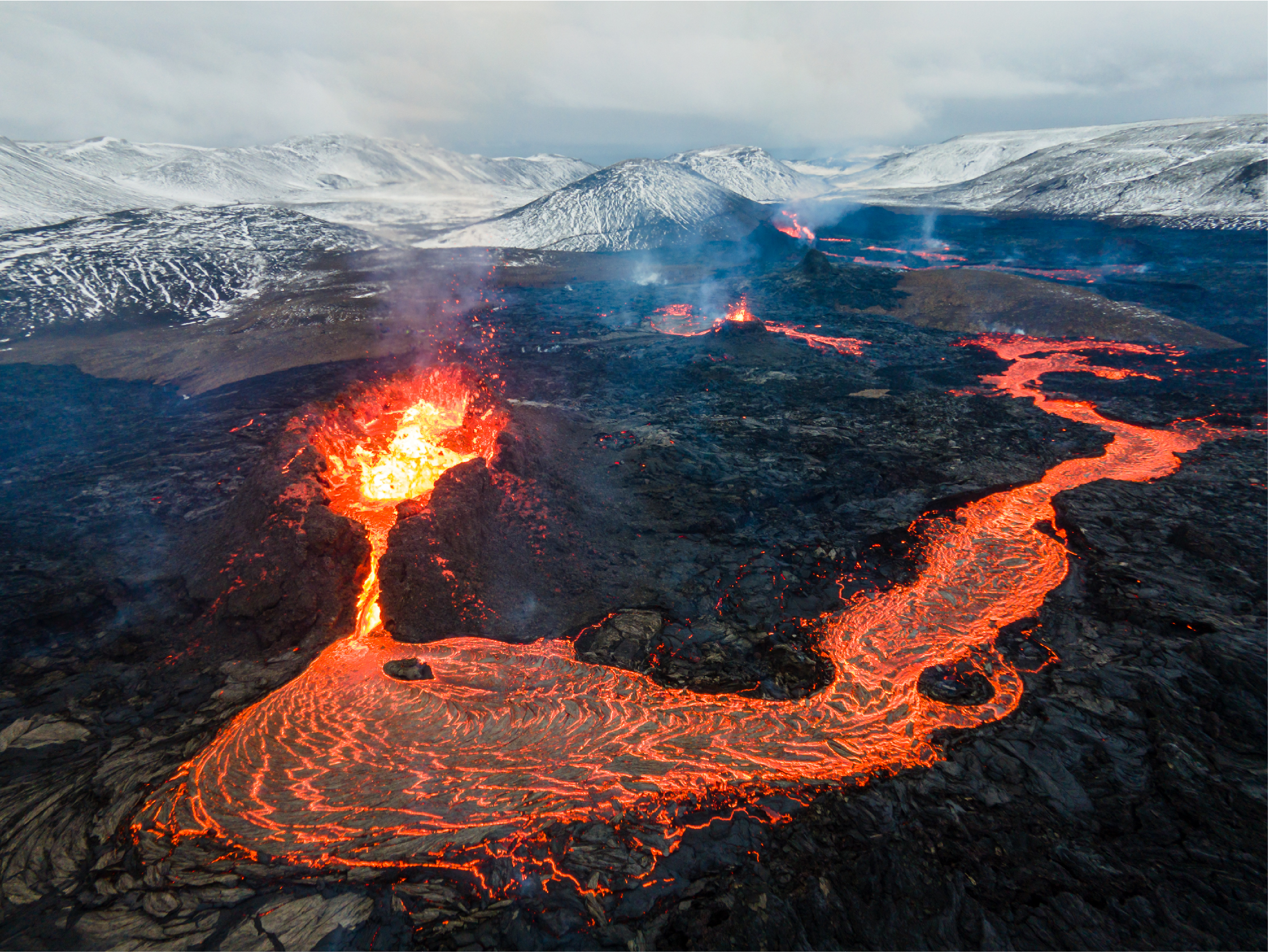 Lava flowing